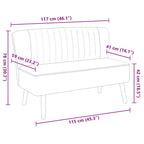 Estate – Soffa 117x55,5x77 cm tyg ljusgrå