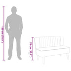 Estate – Soffa 117x55,5x77 cm tyg ljusgrå