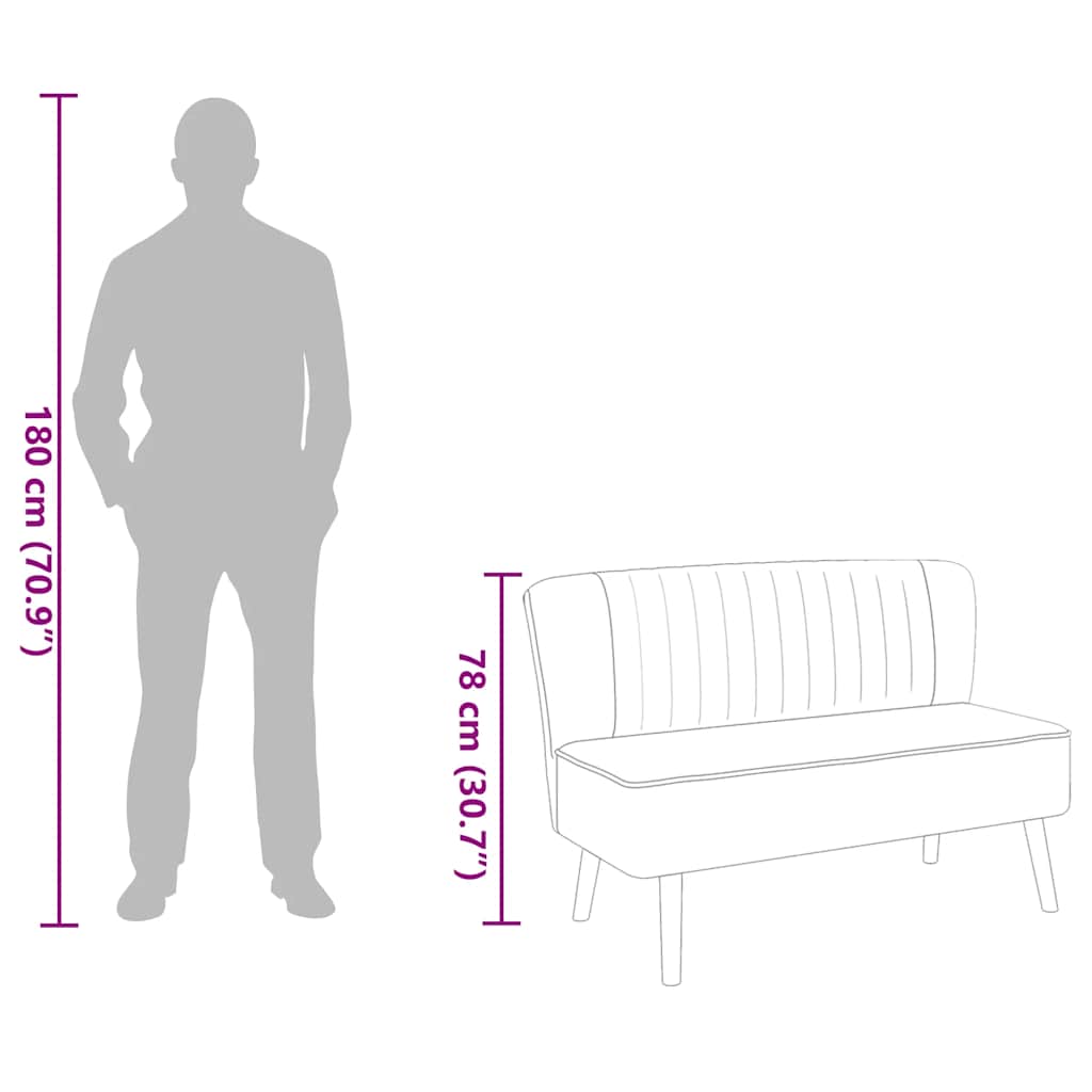 Estate – Soffa 117x55,5x77 cm tyg ljusgrå