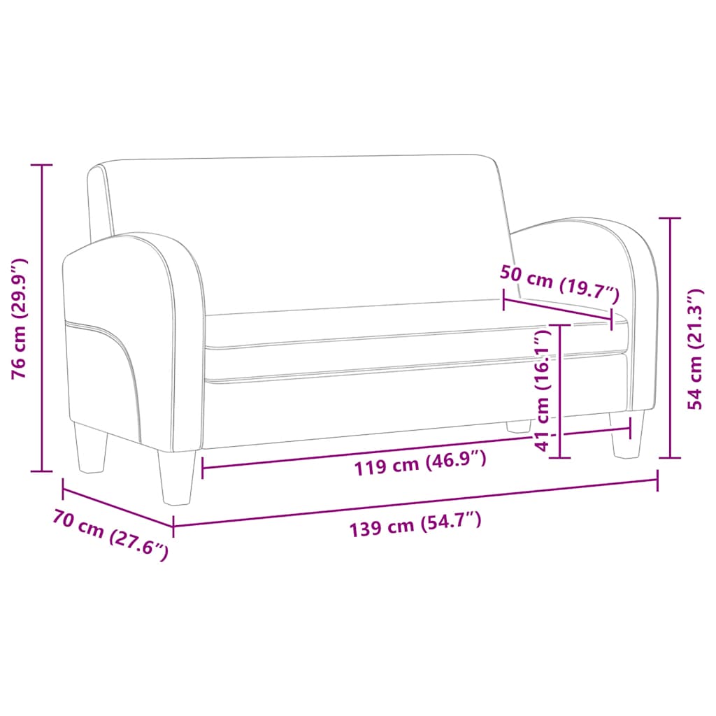 Feather – 2-sitssoffa konstmocka brun