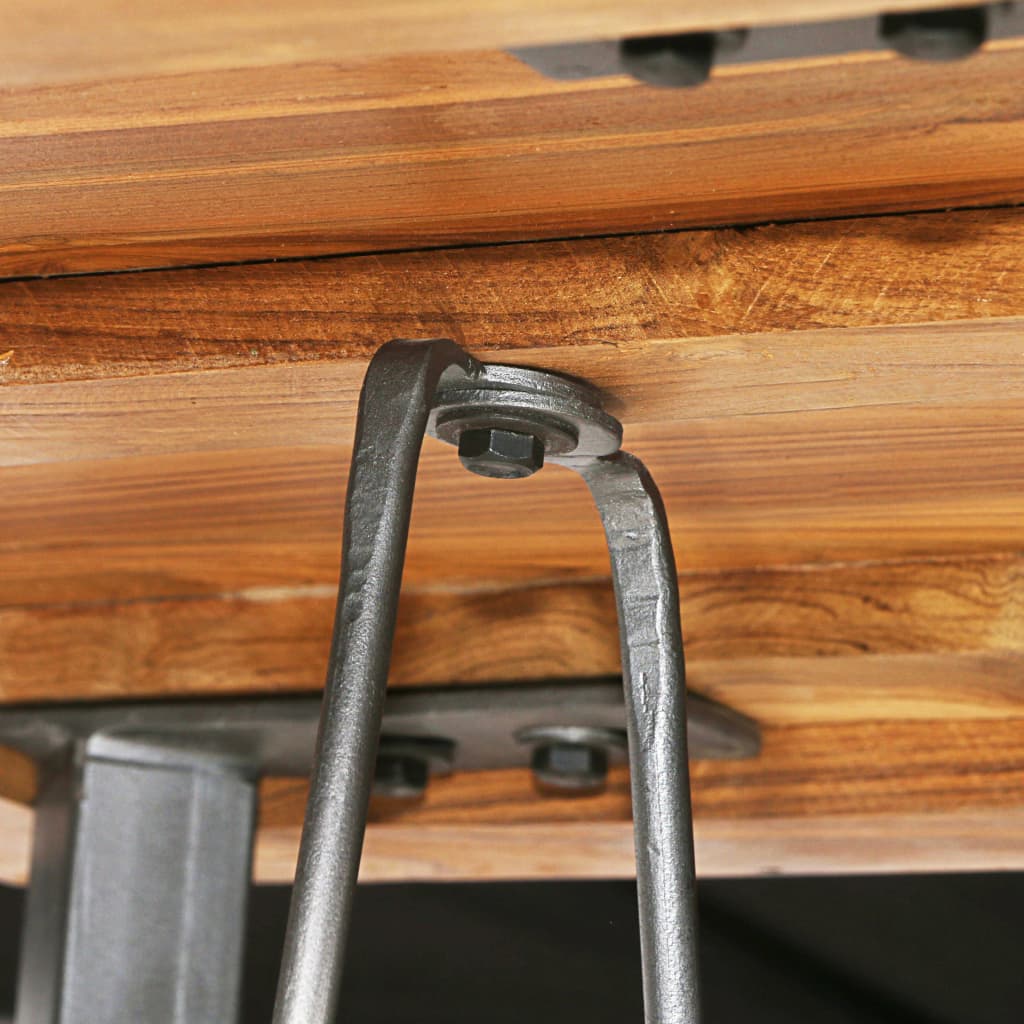 Barbord massiv återvunnen teak 60x60x107 cm