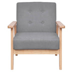 Livaro - Soffgrupp 2 delar tyg ljusgrå