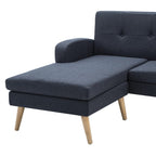 Soffa L-formad tyg 186x136x79 cm mörkgrå