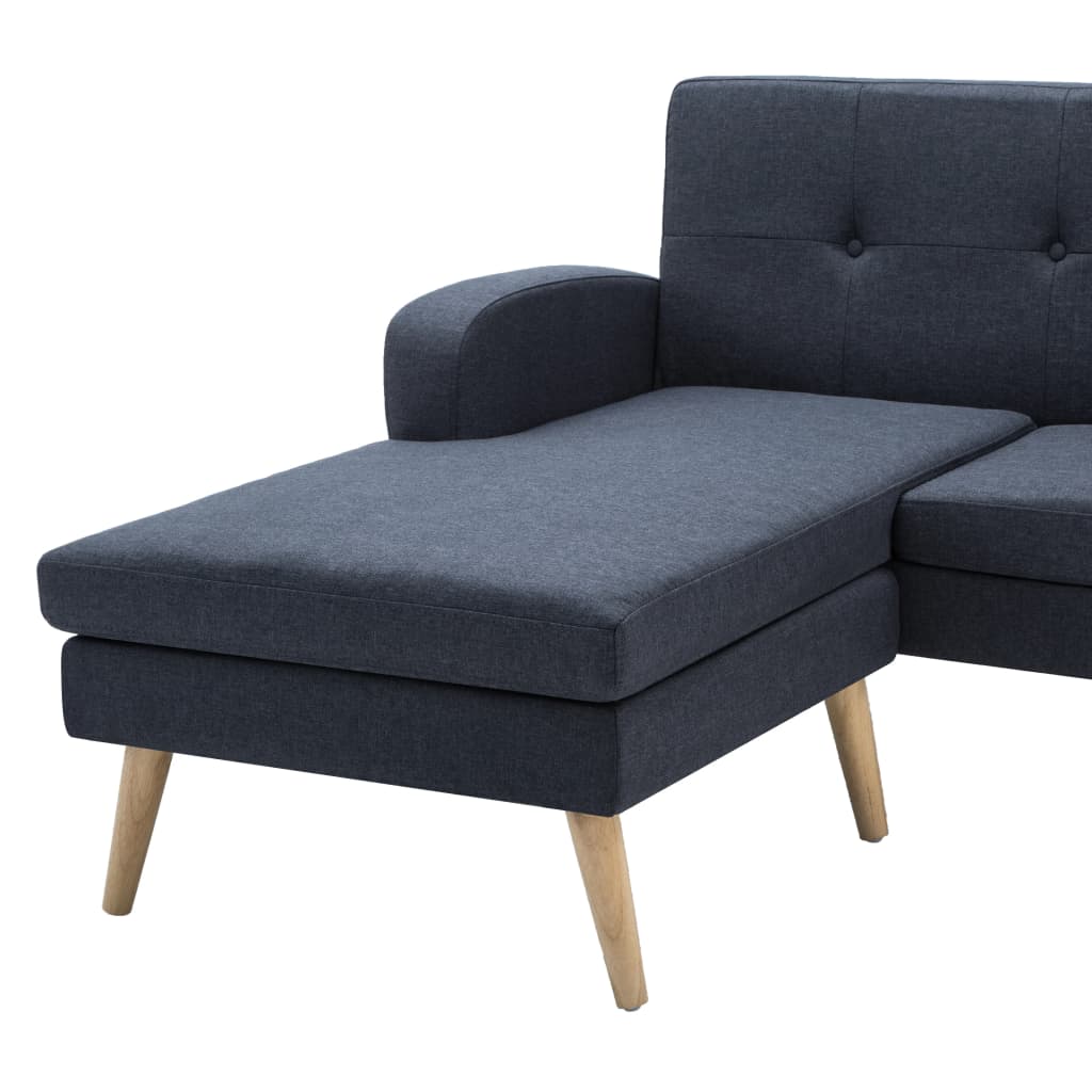 Soffa L-formad tyg 186x136x79 cm mörkgrå