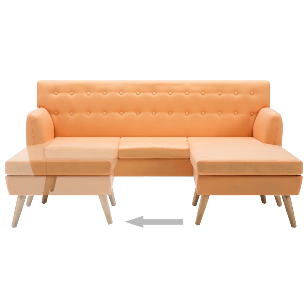 Canne - Soffa L-formad tyg 171,5x138x81,5 cm orange