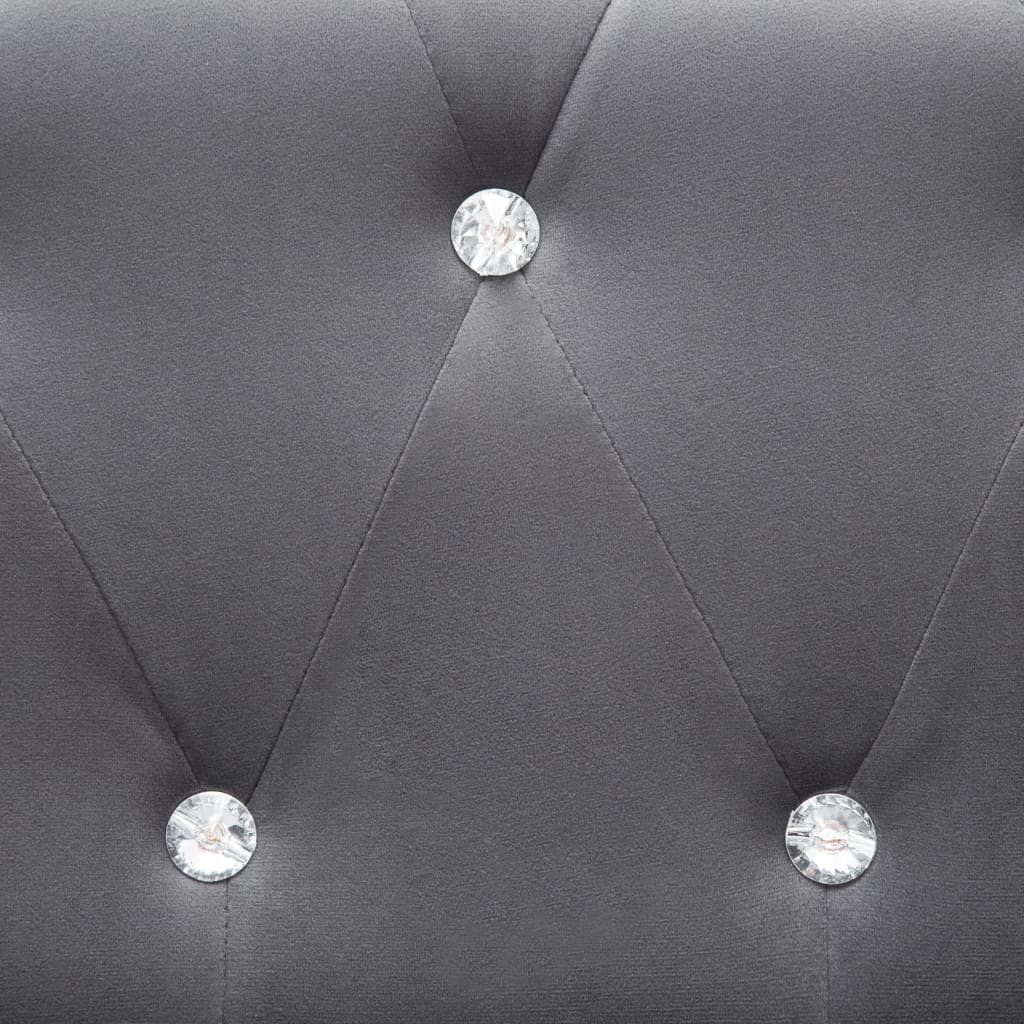 Boulevard – Chesterfieldsoffa 3-sits sammet 199x75x72 cm grå