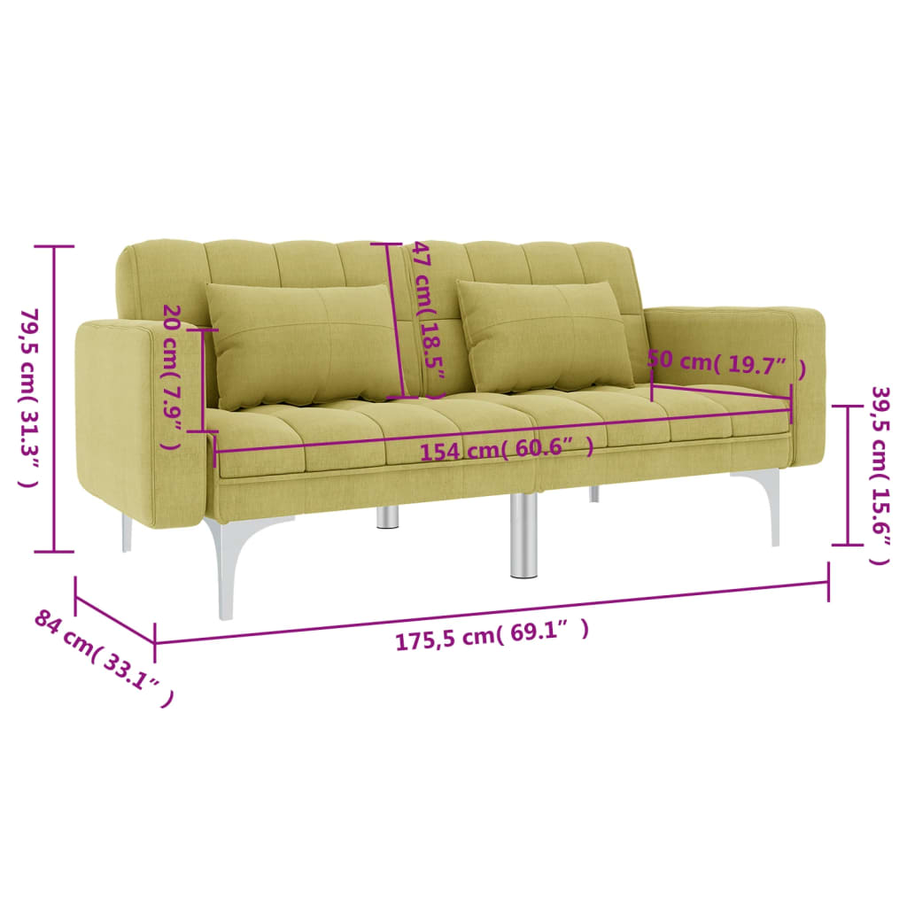 Valluno - Bäddsoffa i tyg grön