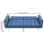 Carmida - Bäddsoffa blå tyg