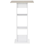 Barbord vit och betonggrå 60x60x110 cm