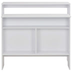 Barbord med 2 bordsskivor vit 130x40x120 cm