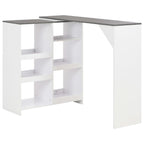 Barbord med flyttbar hylla vit 138x39x110 cm