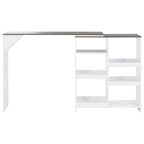 Barbord med flyttbar hylla vit 138x39x110 cm