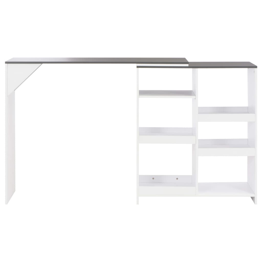 Barbord med flyttbar hylla vit 138x39x110 cm