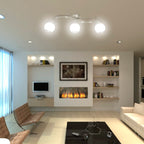 Veluma - Taklampa med glasskärmar med böjd skena för 3 E14 glödlampor