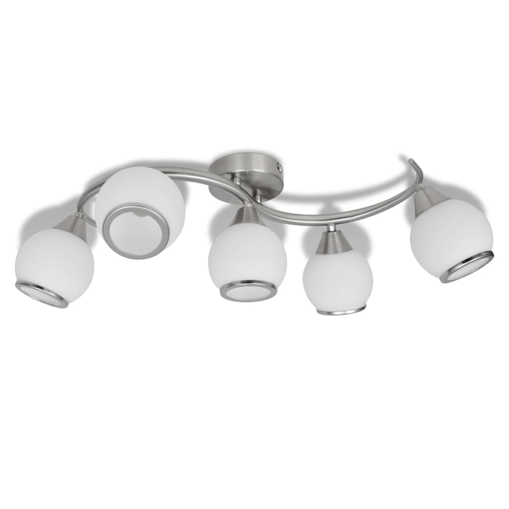 Loriva - Taklampa med glasskärmar med böjd skena