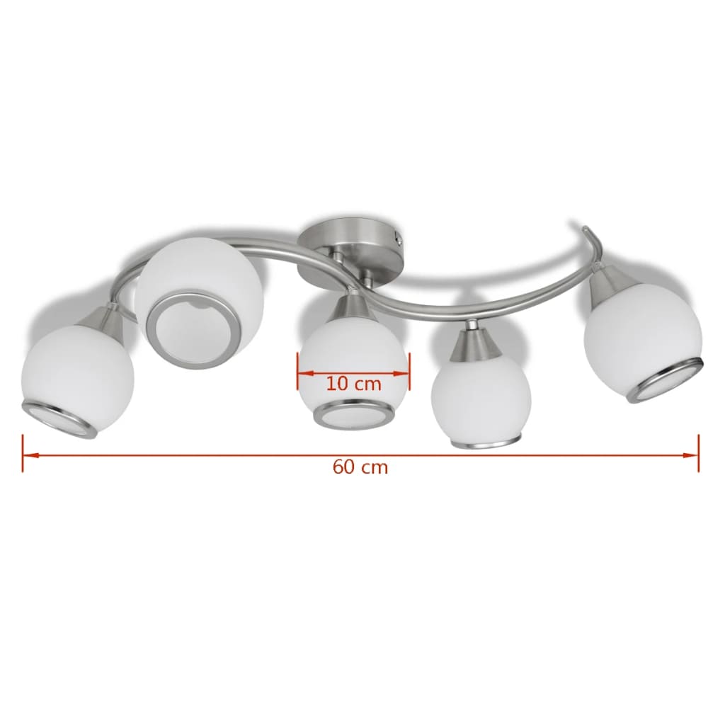 Loriva - Taklampa med glasskärmar med böjd skena