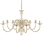 Lumaris - Kristallkrona antikvit metall 8 x E14 socklar