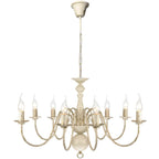 Lumaris - Kristallkrona antikvit metall 8 x E14 socklar