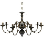 Cirala - Kristallkrona antiksvart metall 8 x E14 socklar