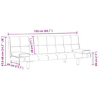 Soft Line – Bäddsoffa med två kuddar konstläder justerbar svart