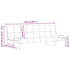 Modern – Bäddsoffa med två kuddar konstläder justerbar gräddvit