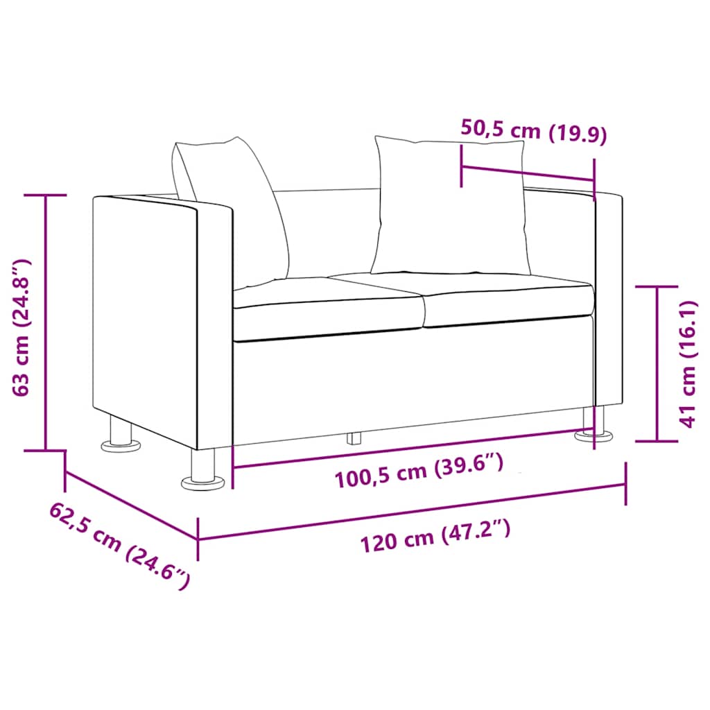 Classic – Soffa 2-sits konstläder vit