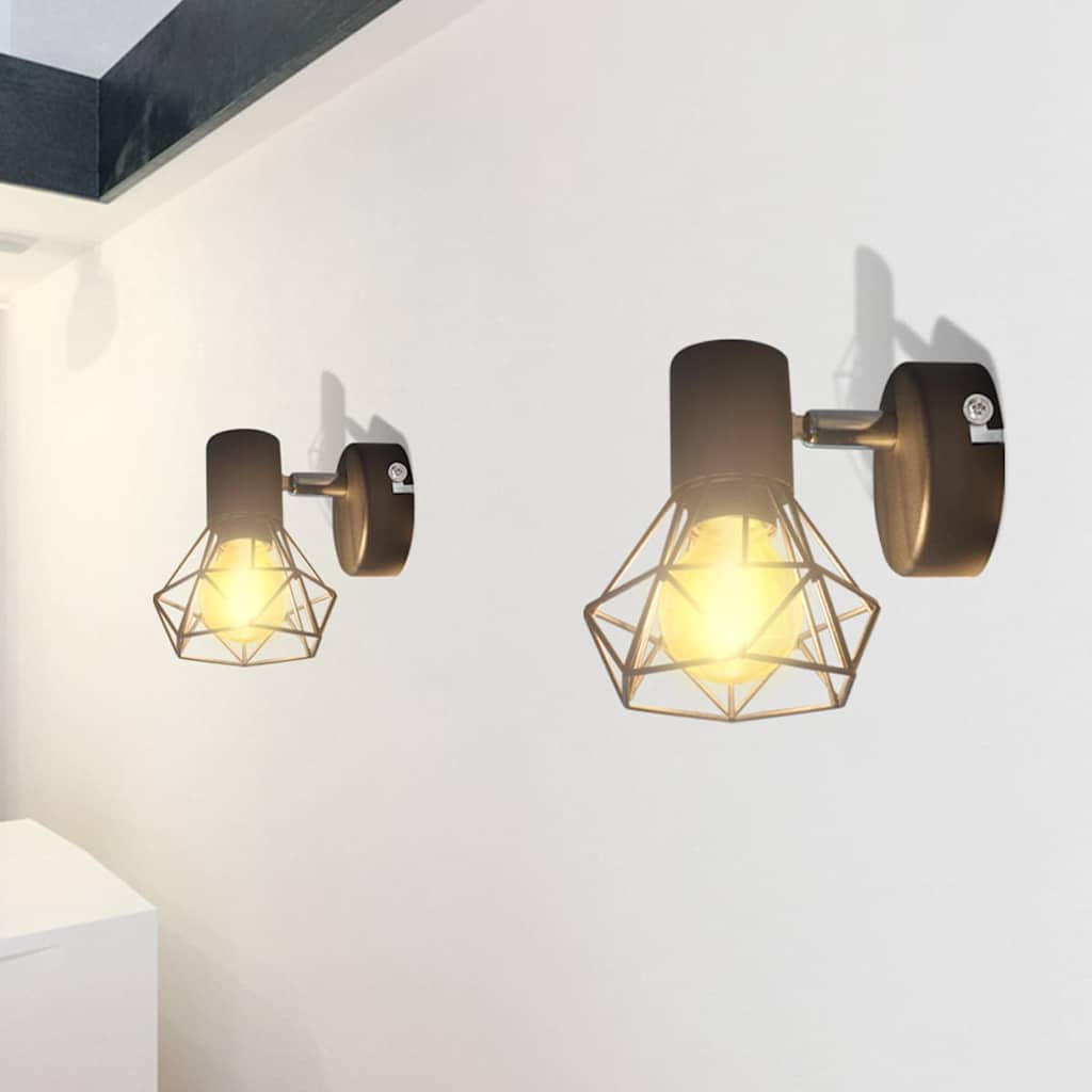 Vesari - Taklampa industri-design spotlights 2 st LED-glödlampor svart