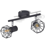 Jolumi - Taklampa industri-design spotlights med 2 LED-glödlampor svart