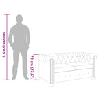 Aurello - Chesterfield 2-sits konstläder svart