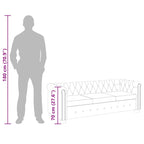 Lusso - Chesterfield 3-sits konstläder svart