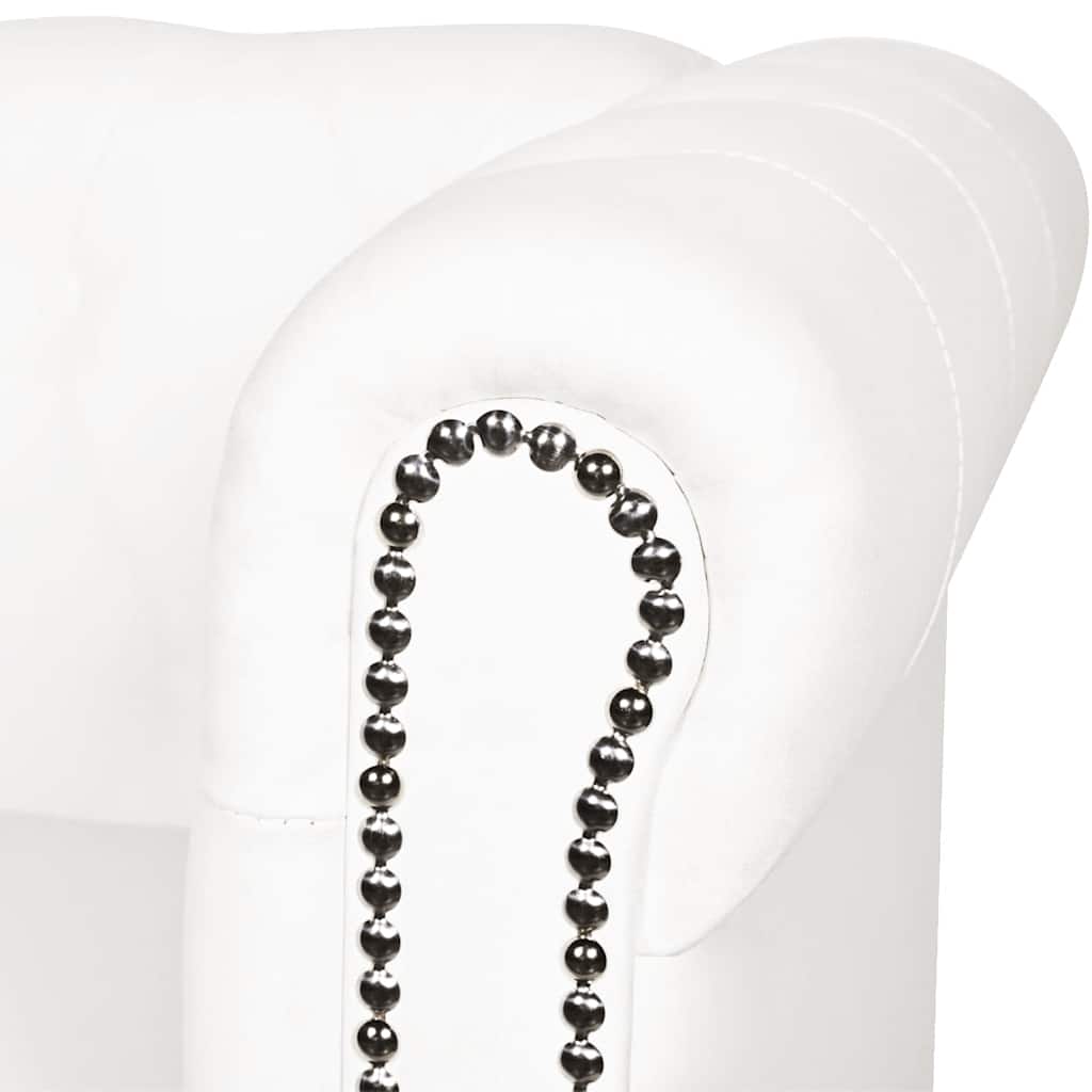 Palermo - Chesterfield 2-sits konstläder vit