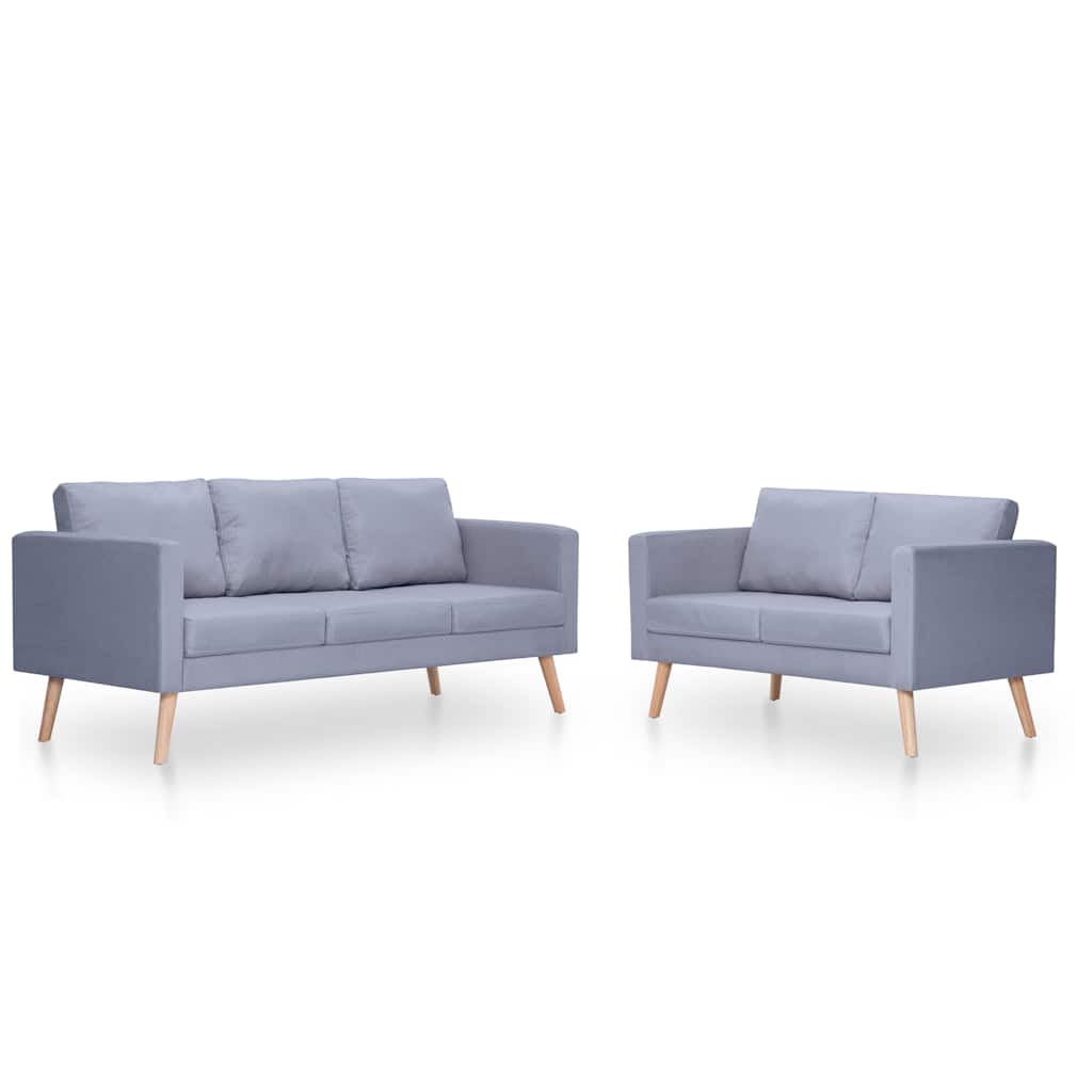 Amonti - Soffgrupp med 2-sits och 3-sits tyg ljusgrå