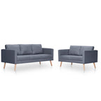 Corvino - Soffgrupp med 2-sits och 3-sits tyg mörkgrå