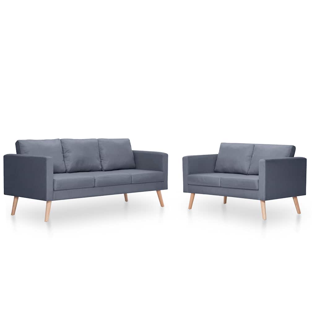 Corvino - Soffgrupp med 2-sits och 3-sits tyg mörkgrå