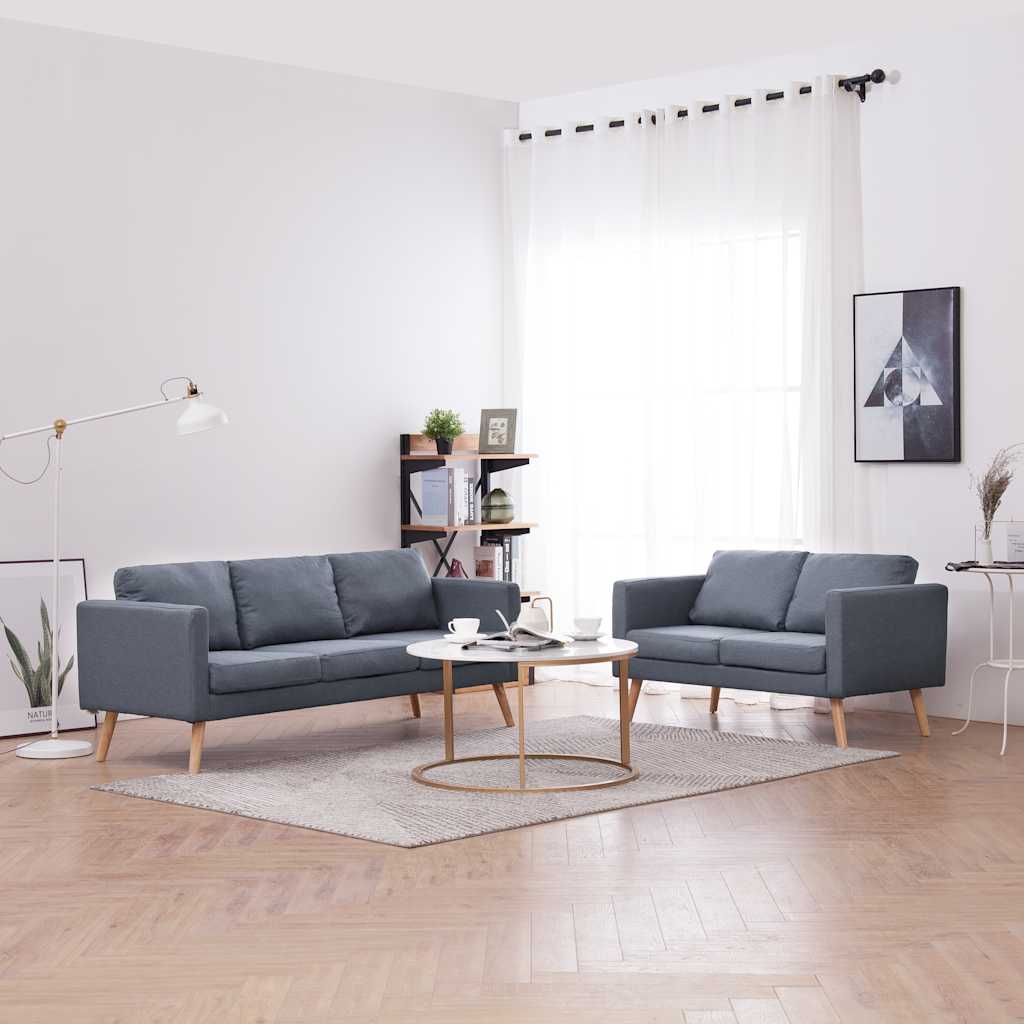 Corvino - Soffgrupp med 2-sits och 3-sits tyg mörkgrå