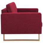 Lomera - 3-sitssoffa tyg vinröd