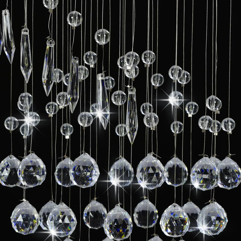 Xeluma - Taklampa med kristallpärlor silver spiral G9