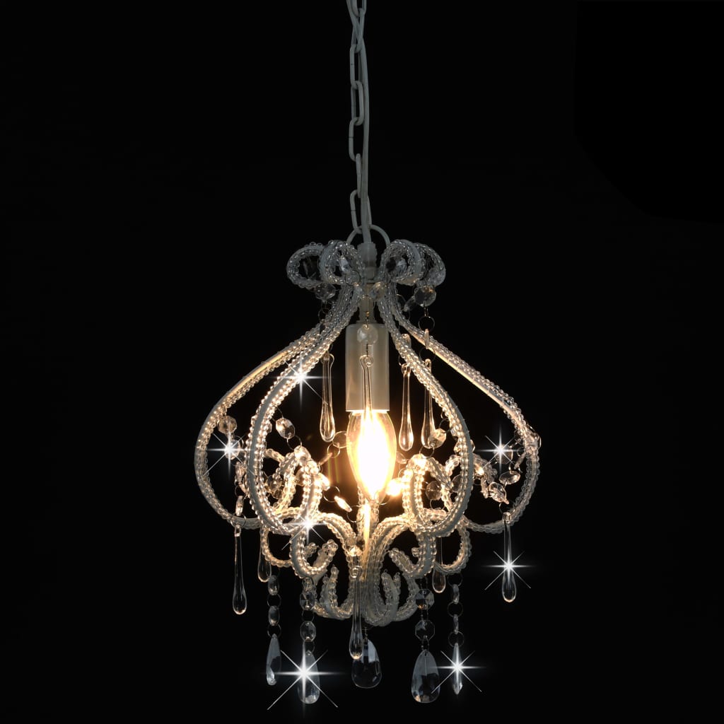 Torena - Taklampa med pärlor vit rund E14