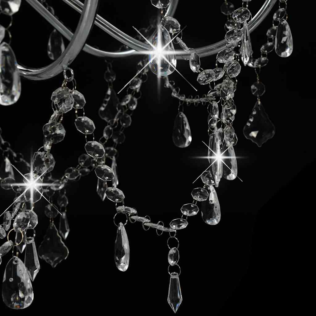 Ferala - Takkrona med pärlor silver 8 x E14-glödlampor