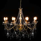 Selumi - Takkrona med pärlor guld 8 x E14-glödlampor