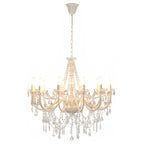 Selvani - Takkrona med pärlor vit 12 x E14-glödlampor