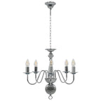 Lumiro - Takkrona silver 5 x E14-glödlampor