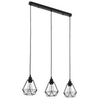 Virella - Taklampa med diamantdesign svart 3 x E27-lampa