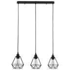Virella - Taklampa med diamantdesign svart 3 x E27-lampa