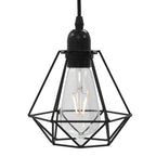 Virella - Taklampa med diamantdesign svart 3 x E27-lampa