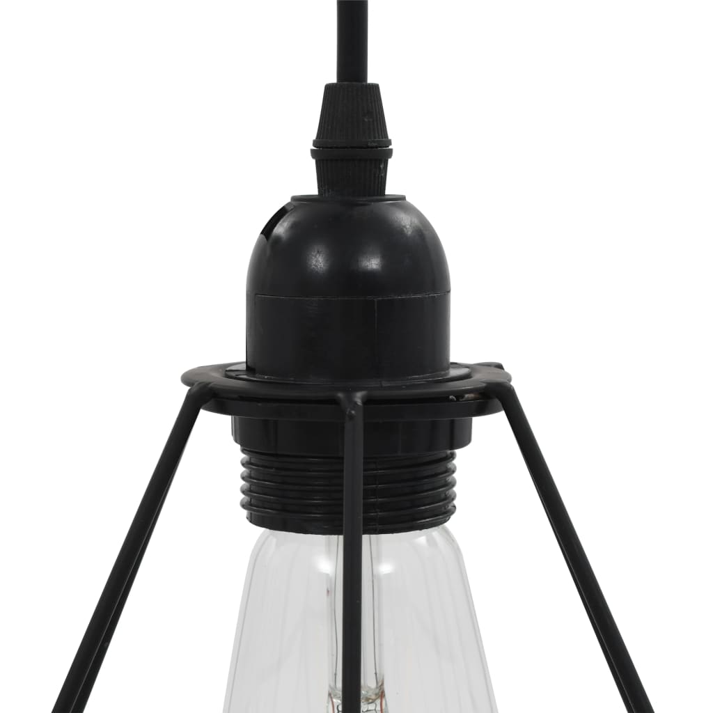 Virella - Taklampa med diamantdesign svart 3 x E27-lampa