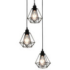 Molira - Taklampa med diamantdesign svart 3 x E27-lampa