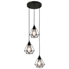 Molira - Taklampa med diamantdesign svart 3 x E27-lampa