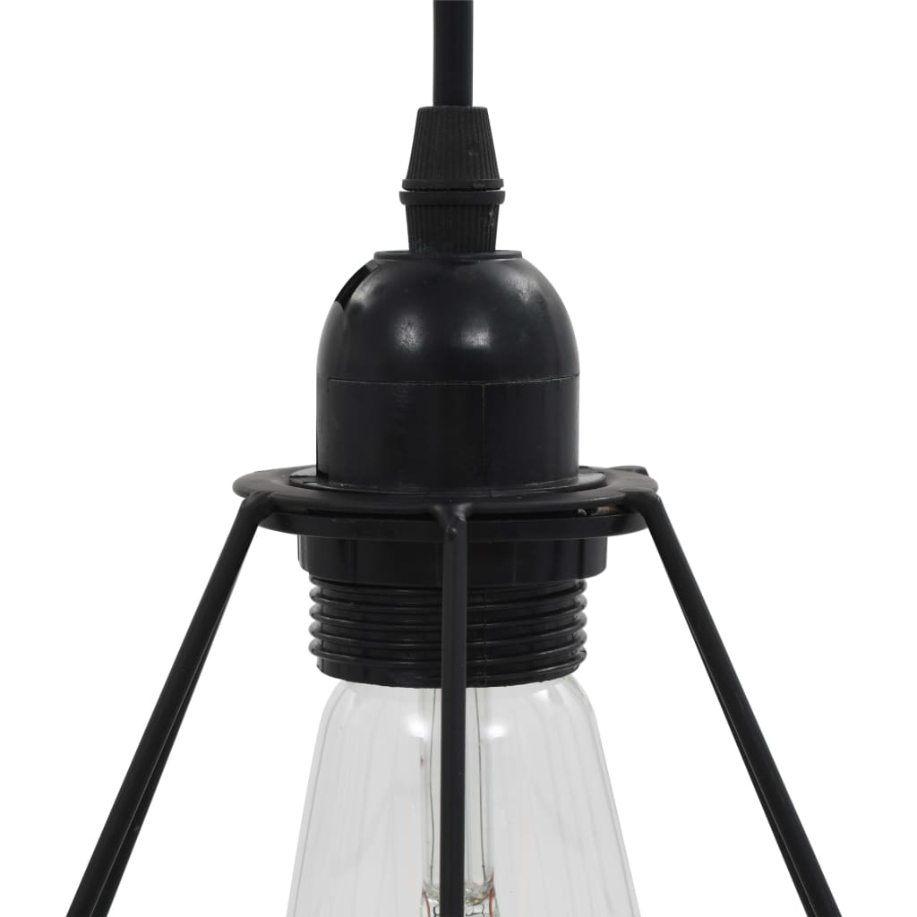 Molira - Taklampa med diamantdesign svart 3 x E27-lampa