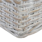 3-sitssoffa med dynor grå äkta rotting